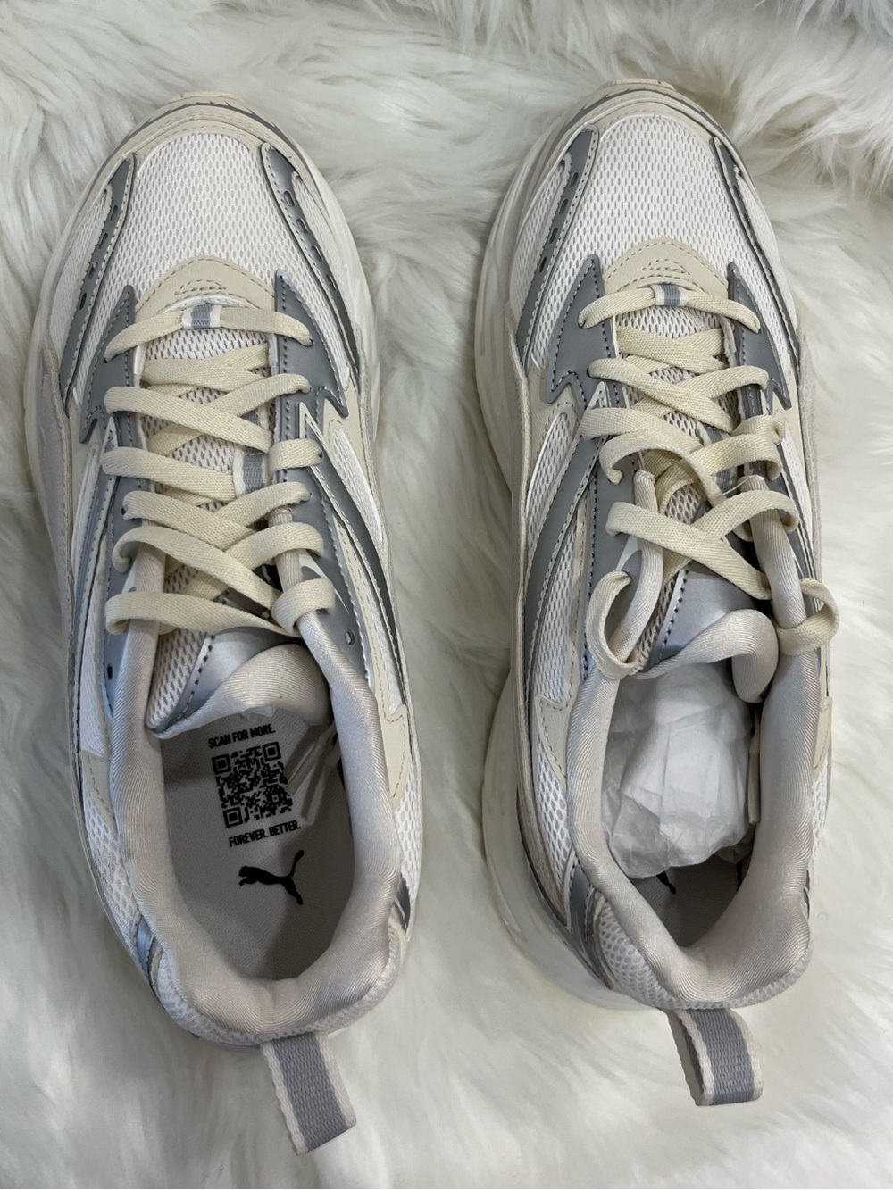 Puma Morphic Retro Sneakers Warm White/Puma Silver Men’s Size 10